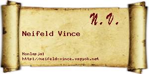 Neifeld Vince névjegykártya